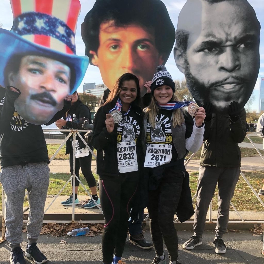 Rocky Run in front of posters November 9, 2019